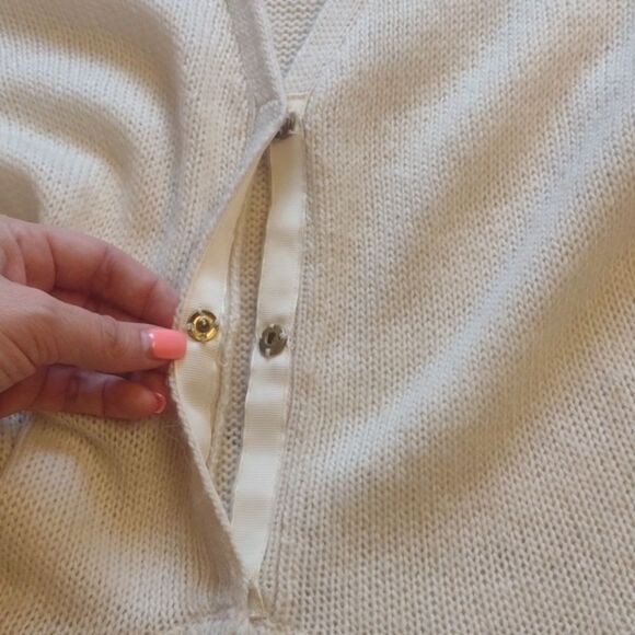 Zara Knit Alpaca sweater wool blend cardigan cream color size L - Picture 4 of 9